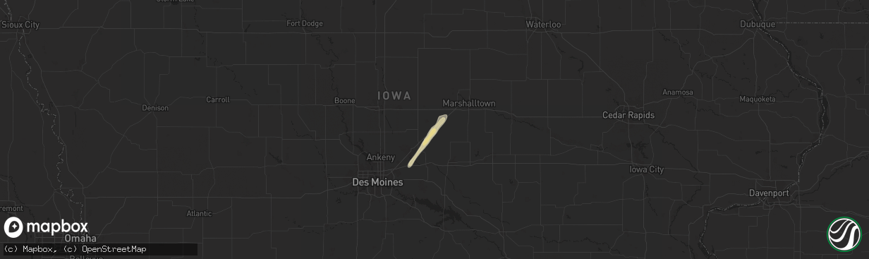 Hail map in Rhodes, IA on October 30, 2024