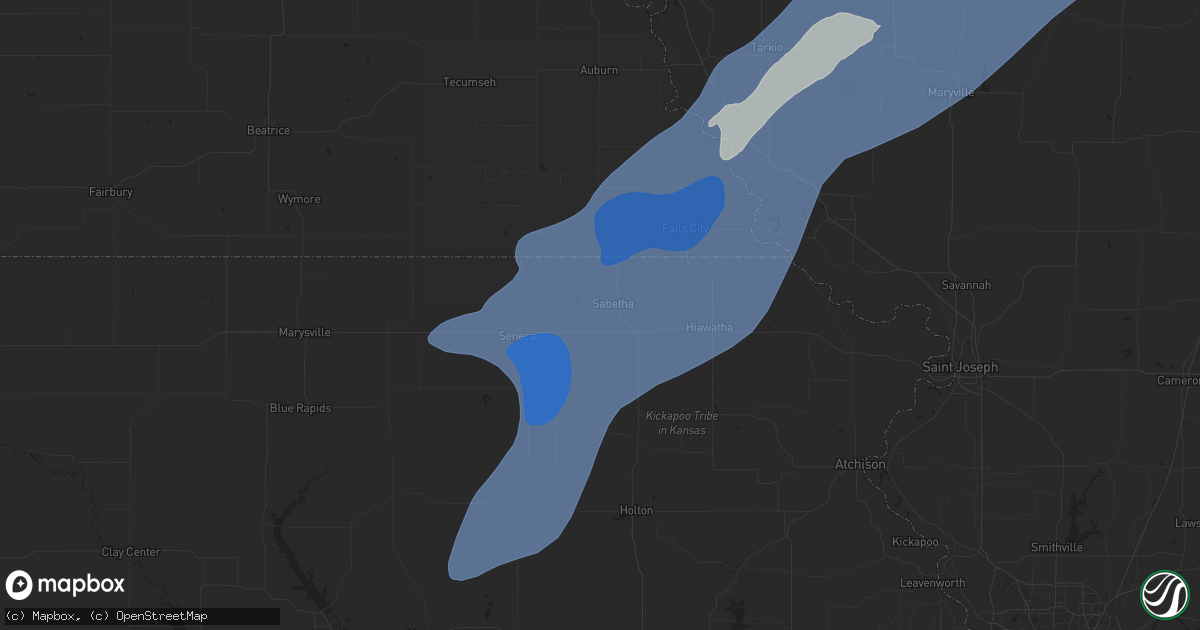 Hail map in Sabetha, KS on October 30, 2024