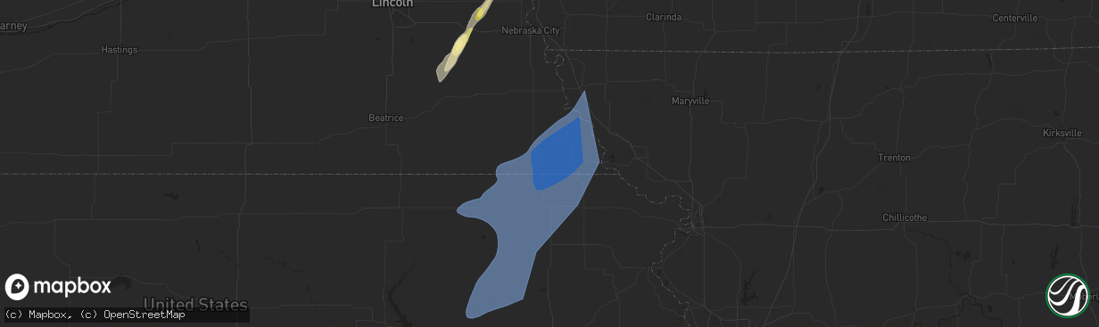 Hail map in Salem, NE on October 30, 2024