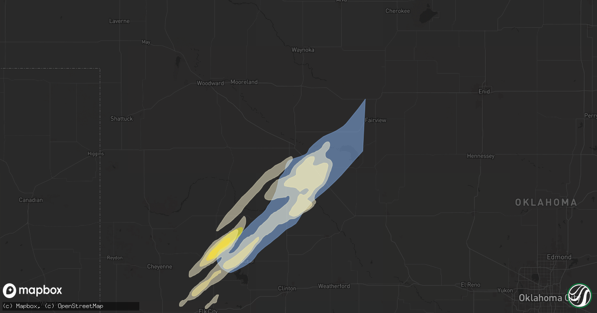 Hail map in Seiling, OK on October 30, 2024