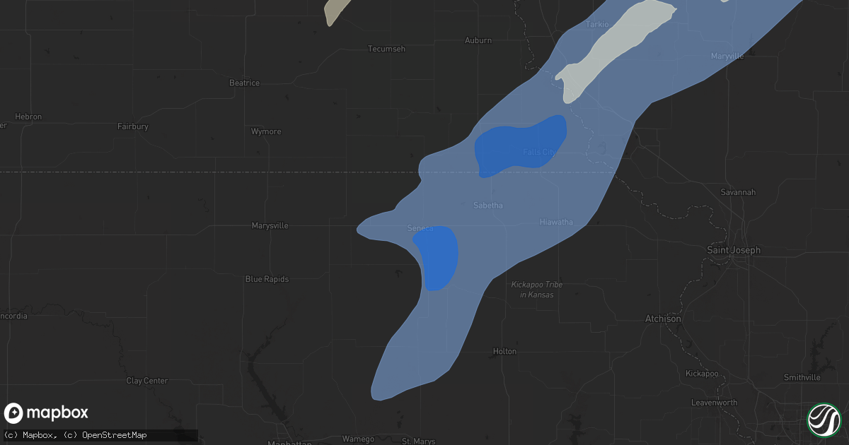 Hail map in Seneca, KS on October 30, 2024