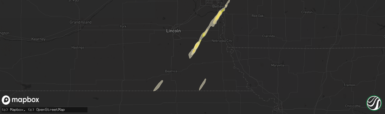 Hail map in Sterling, NE on October 30, 2024