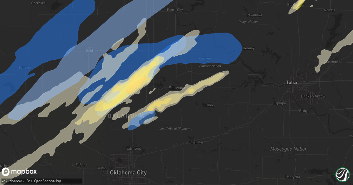 Hail map in Stillwater, OK on October 30, 2024