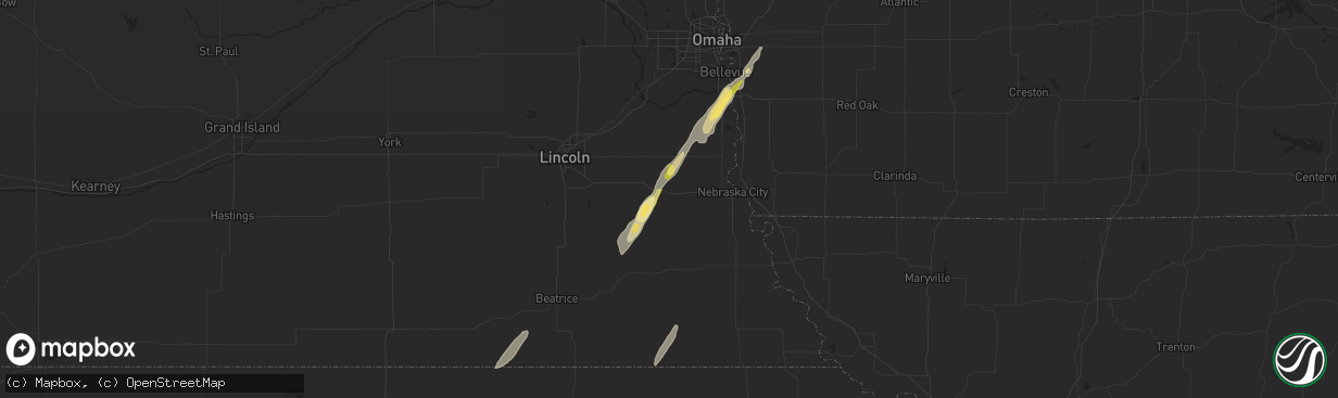 Hail map in Syracuse, NE on October 30, 2024