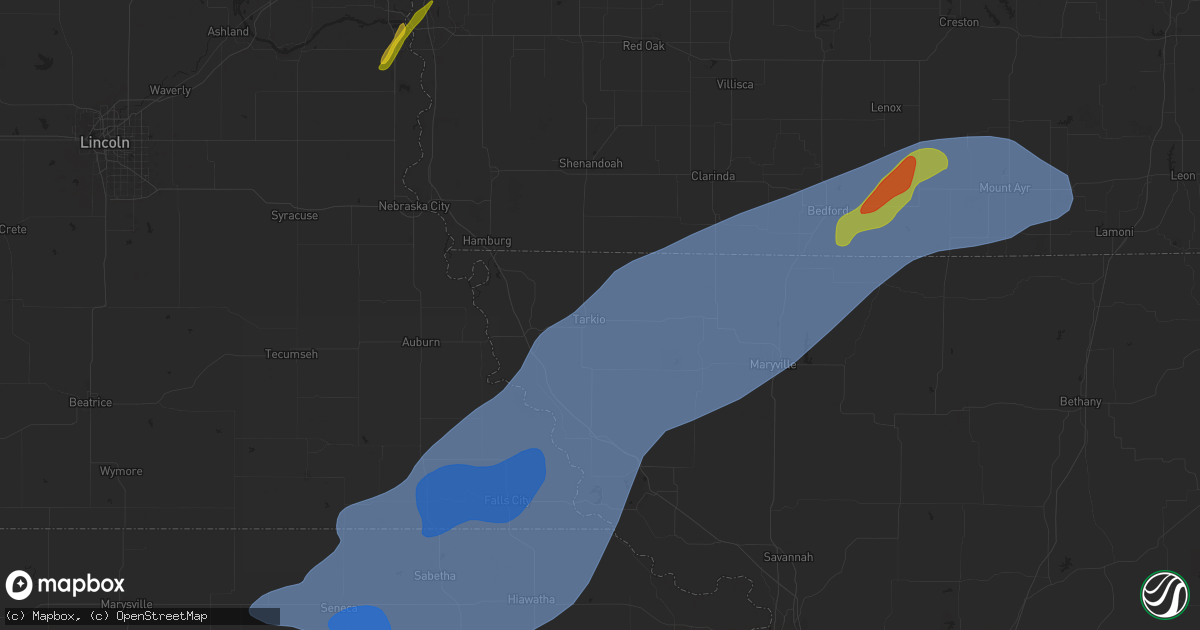 Hail map in Tarkio, MO on October 30, 2024