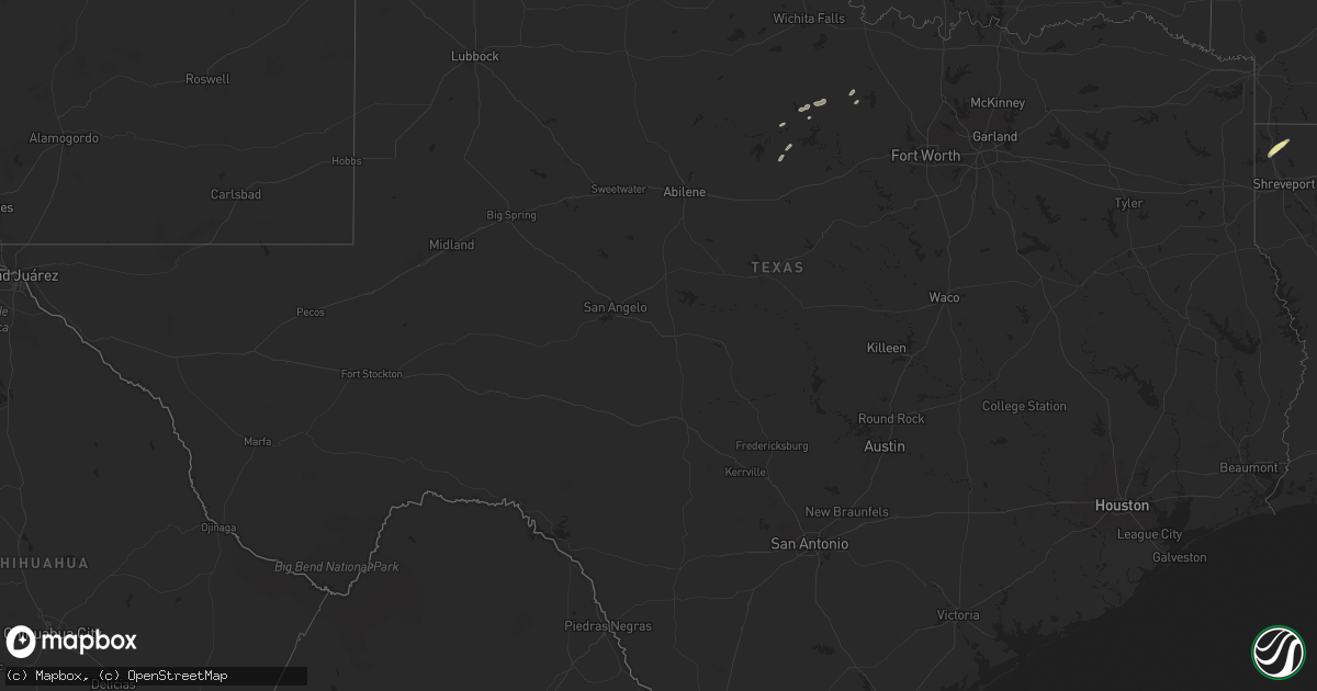 Hail map in Texas on October 30, 2024