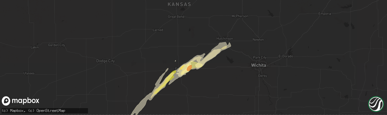 Hail map in Turon, KS on October 30, 2024