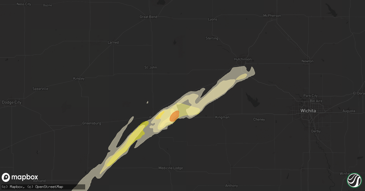 Hail map in Turon, KS on October 30, 2024