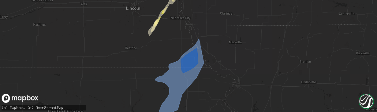 Hail map in Verdon, NE on October 30, 2024