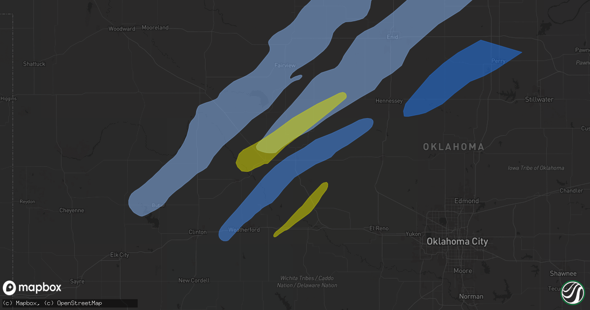 Hail map in Watonga, OK on October 30, 2024