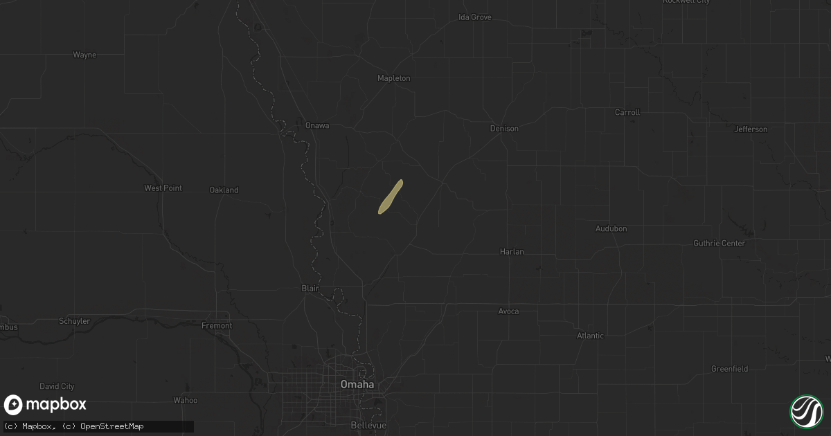 Hail map in Woodbine, IA on October 30, 2024