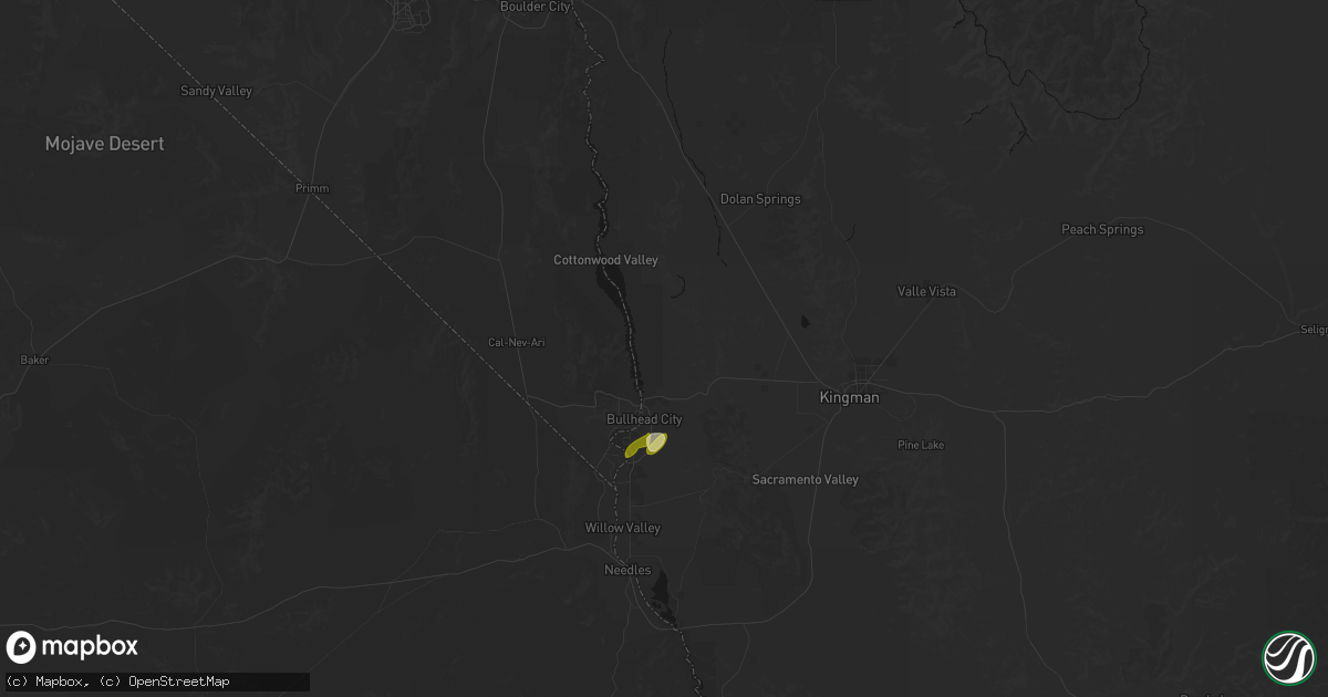 Hail map in Bullhead City, AZ on October 30, 2026