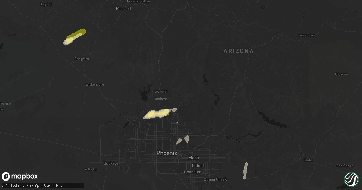 Hail map in Cave Creek, AZ on October 30, 2026