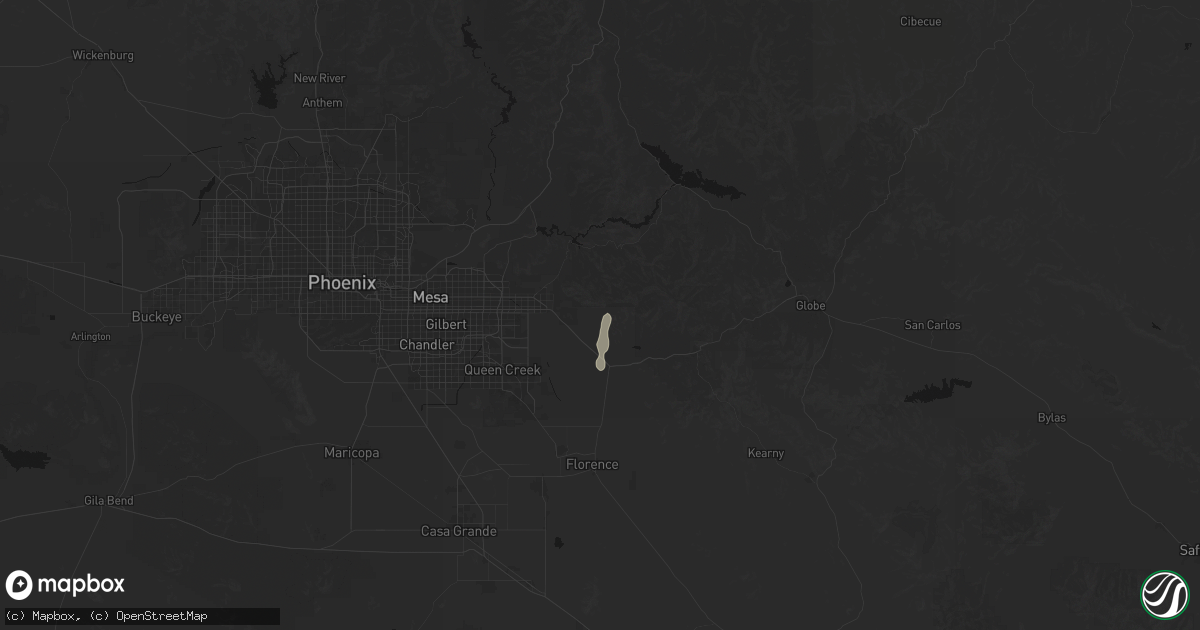 Hail map in Gold Canyon, AZ on October 30, 2026