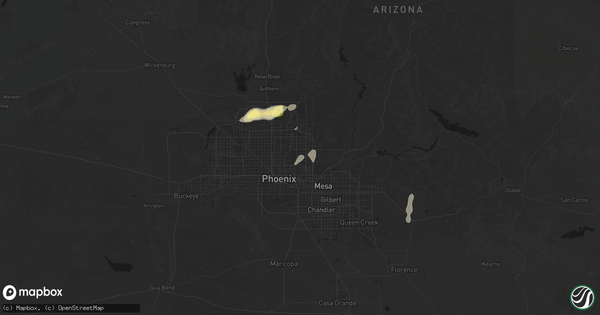 Hail map in Paradise Valley, AZ on October 30, 2026