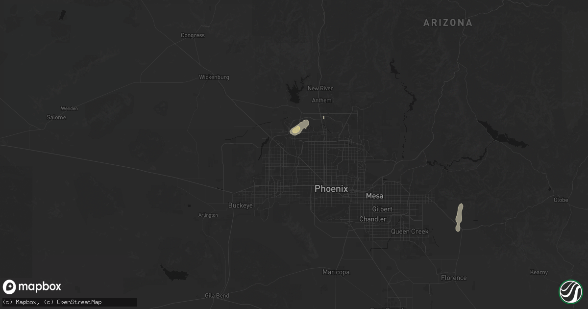 Hail map in Sun City, AZ on October 30, 2026