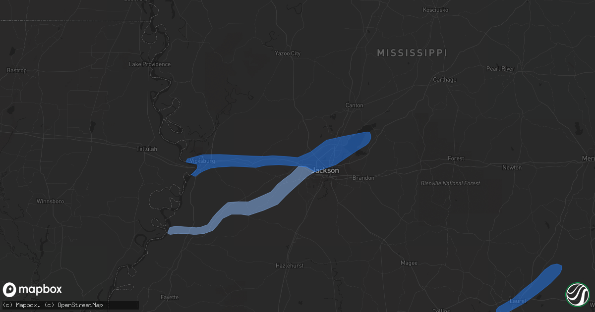Hail map in Clinton, MS on October 31, 2018