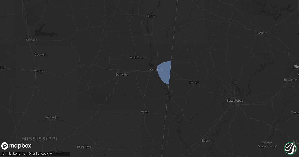 Hail map in Columbus, MS on October 31, 2018
