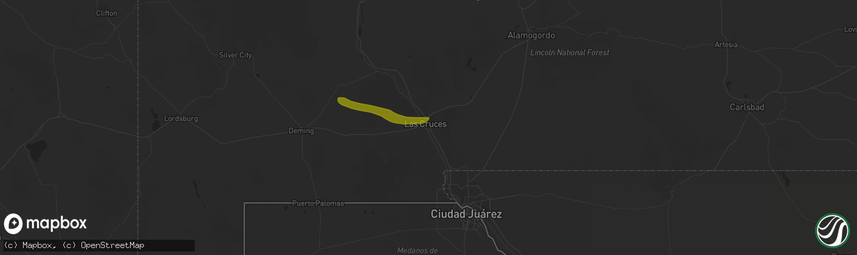 Hail map in Las Cruces, NM on October 31, 2018