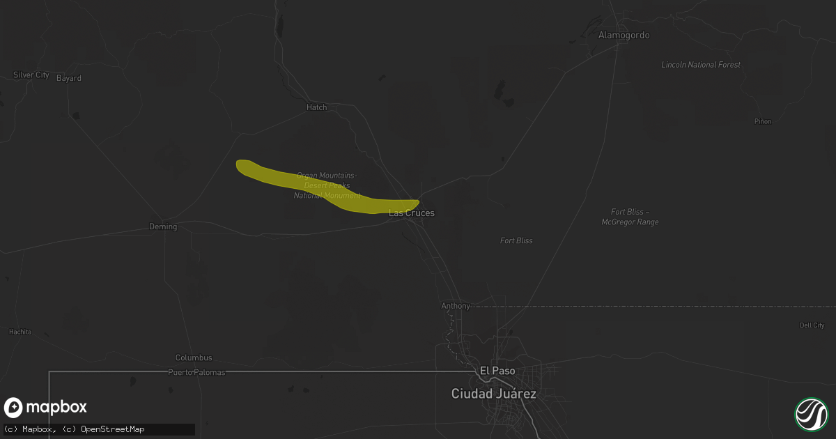 Hail map in Las Cruces, NM on October 31, 2018