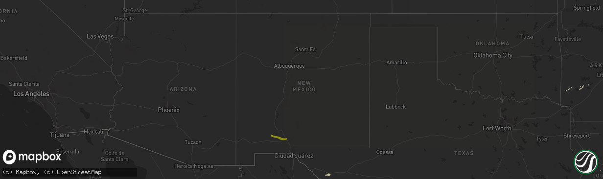 Hail map in New Mexico on October 31, 2018