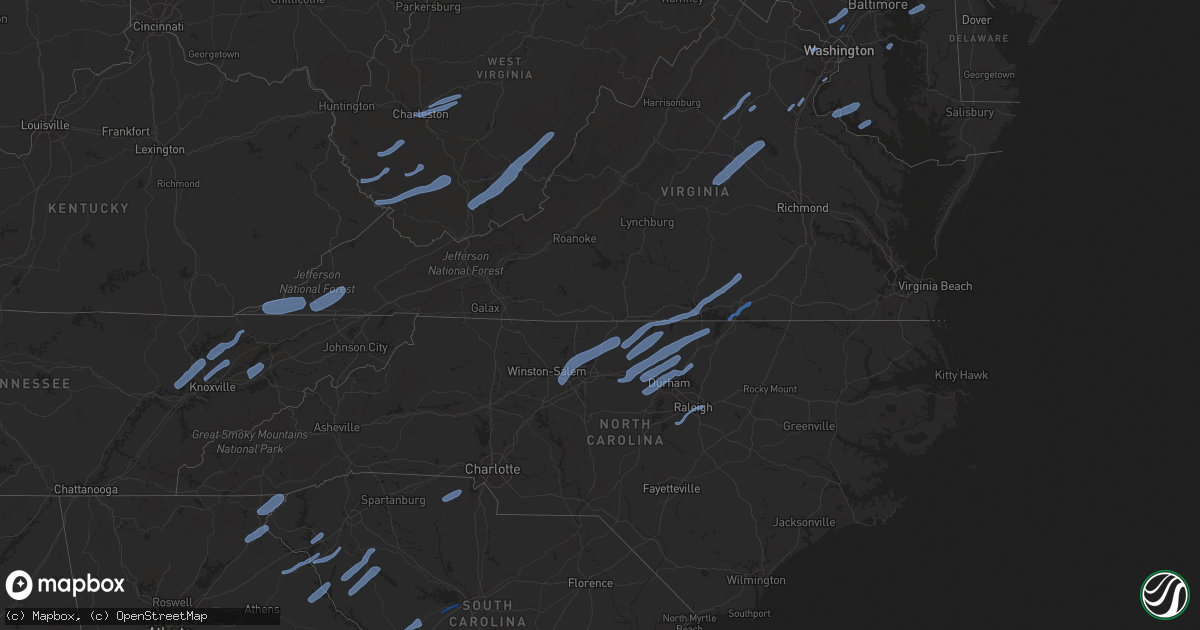 Hail map in Tennessee on October 31, 2019