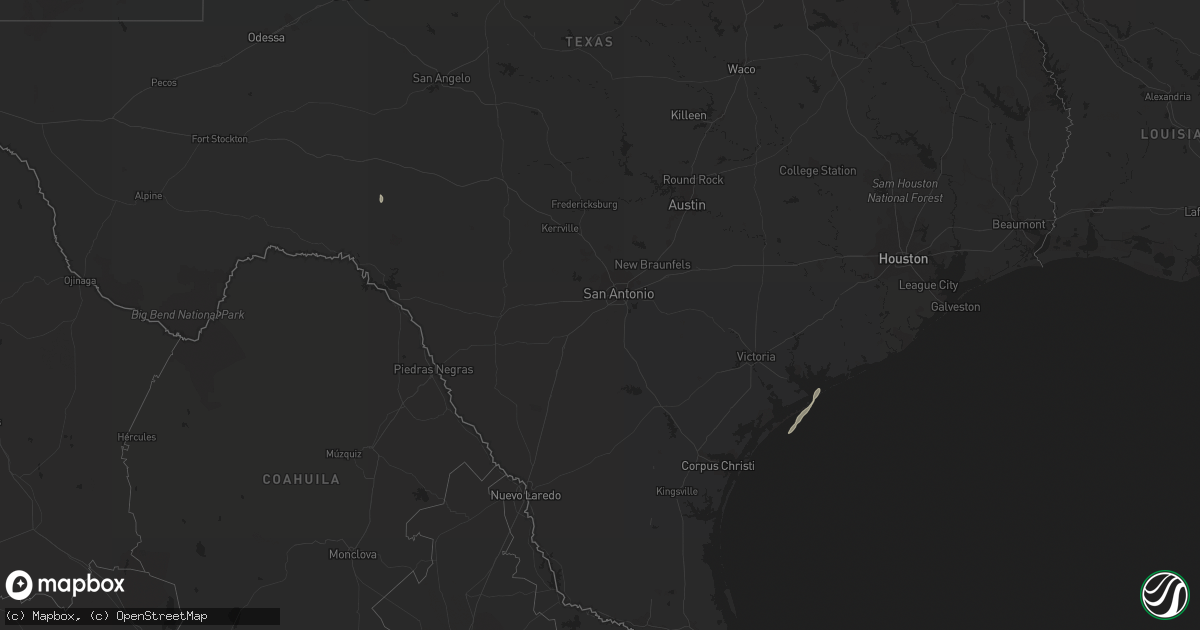 Hail map in Texas on October 31, 2022