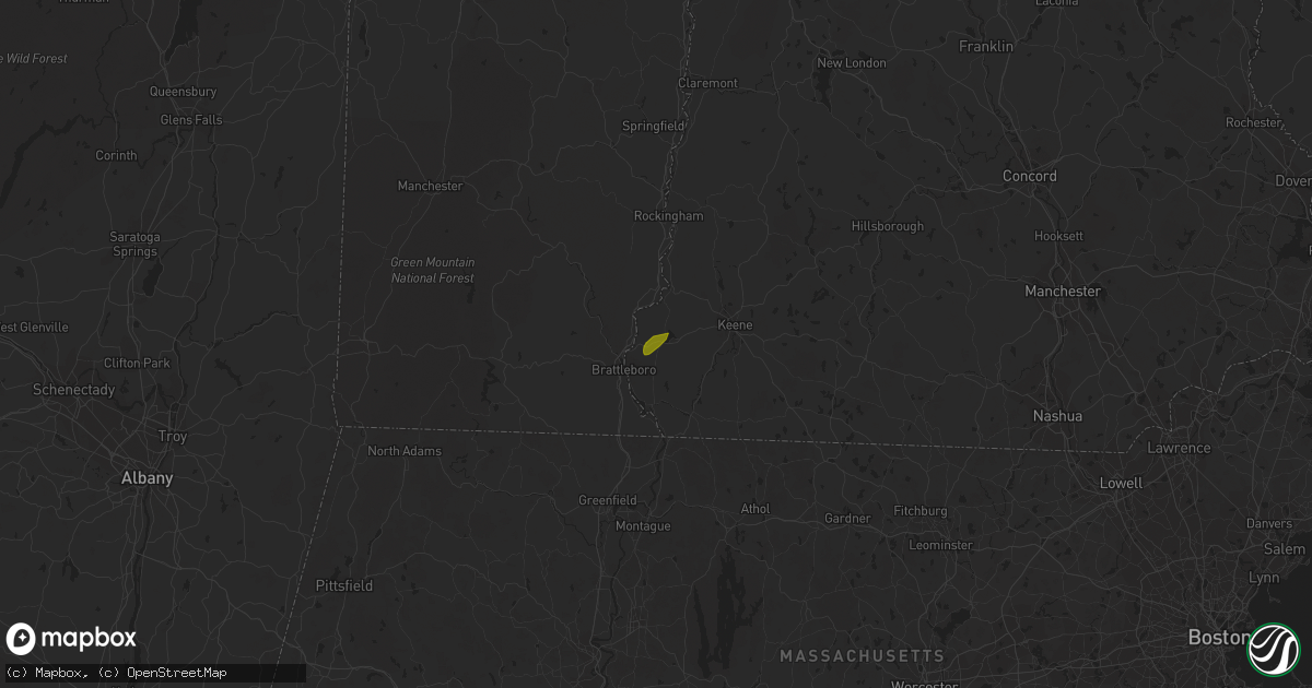 Hail map in Chesterfield, NH on October 31, 2023