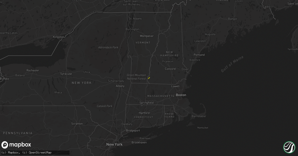 Hail map in New Hampshire on October 31, 2023