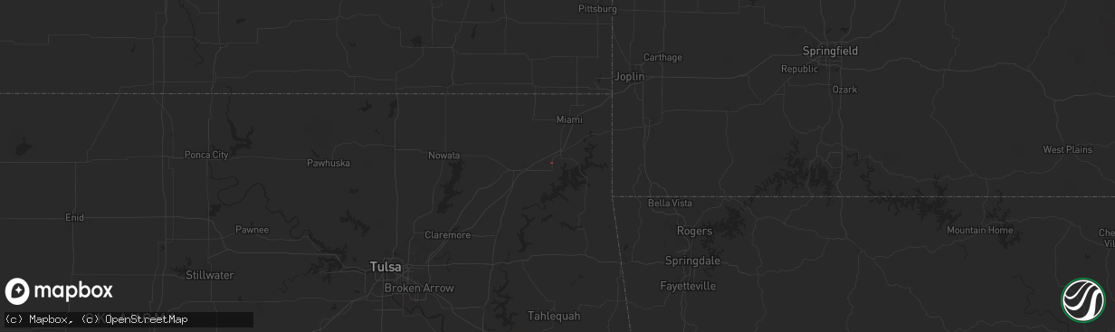 Hail map in Afton, OK on October 31, 2024