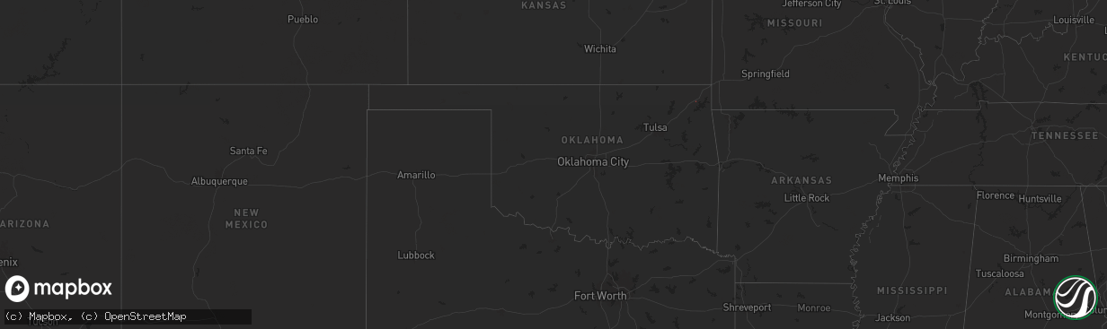 Hail map in Oklahoma on October 31, 2024