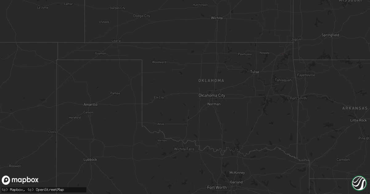 Hail map in Oklahoma on October 31, 2024