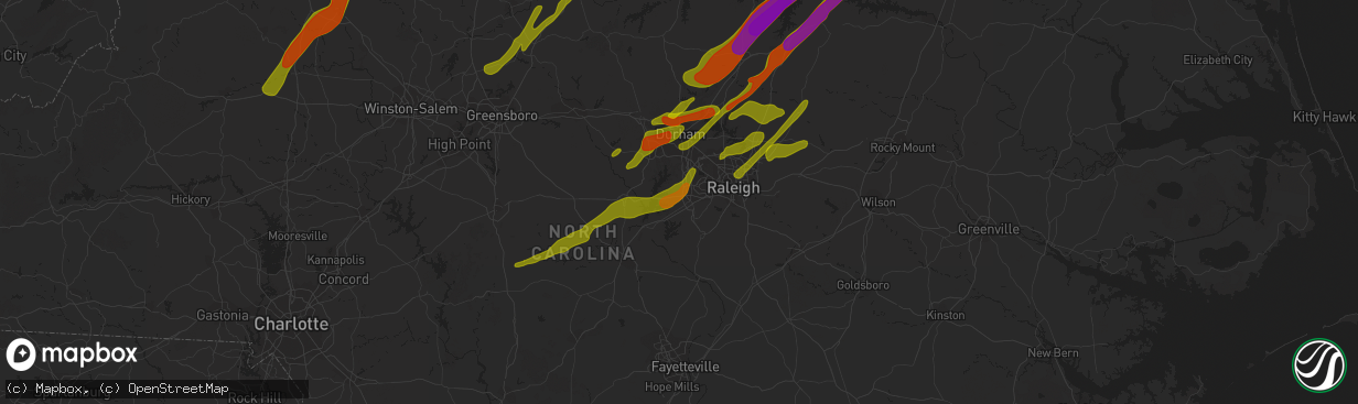Hail map in Apex, NC on November 1, 2011