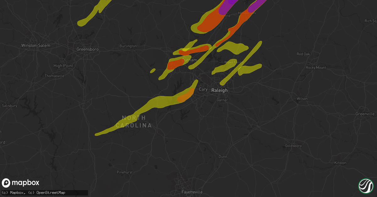 Hail map in Apex, NC on November 1, 2011