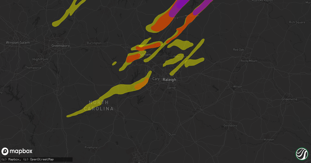 Hail map in Cary, NC on November 1, 2011