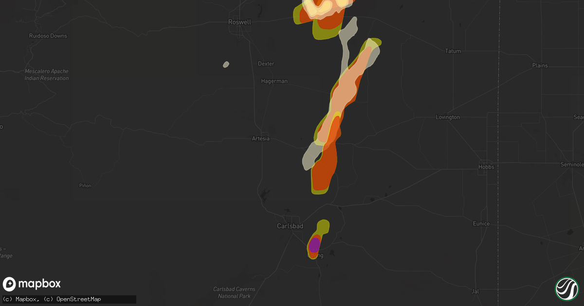 Hail map in Artesia, NM on November 1, 2024