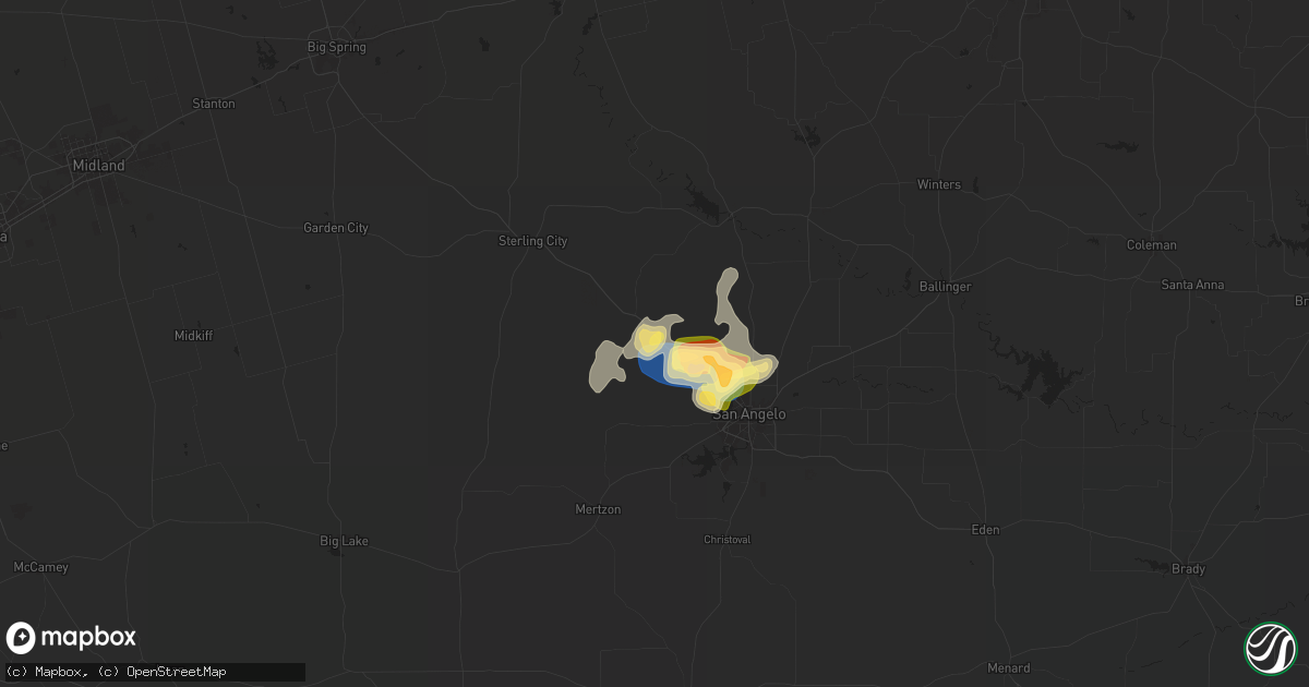 Hail map in Carlsbad, TX on November 1, 2024