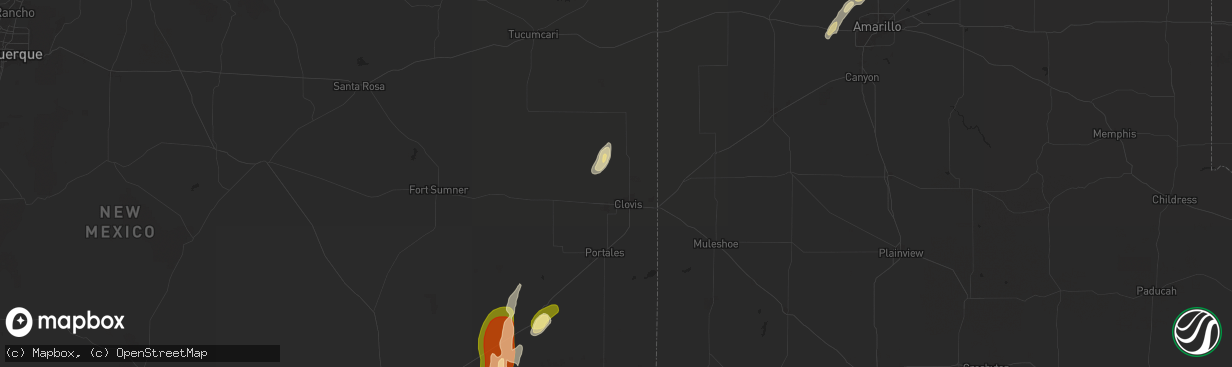 Hail map in Clovis, NM on November 1, 2024