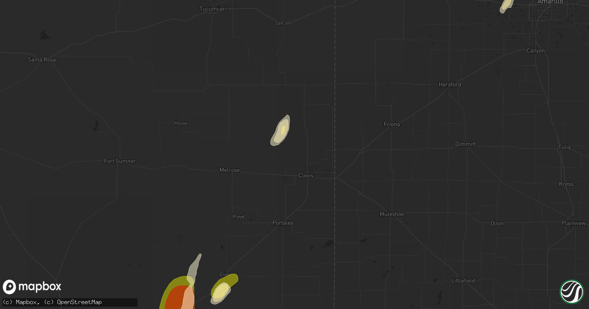 Hail map in Clovis, NM on November 1, 2024