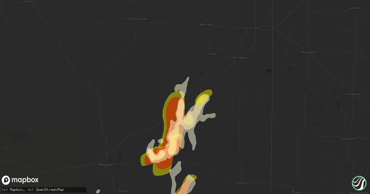 Hail map in Elida, NM on November 1, 2024