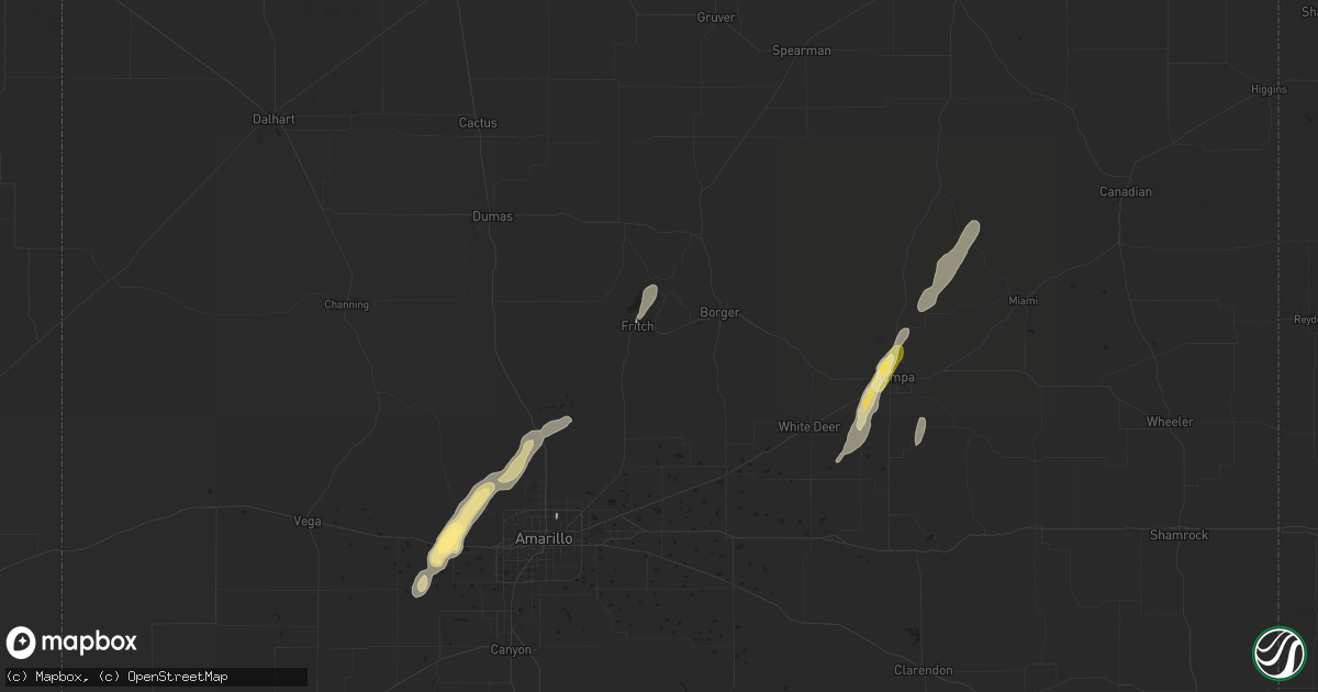 Hail map in Fritch, TX on November 1, 2024