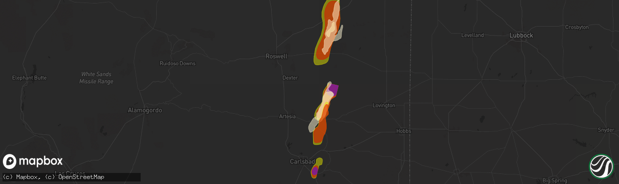 Hail map in Hagerman, NM on November 1, 2024