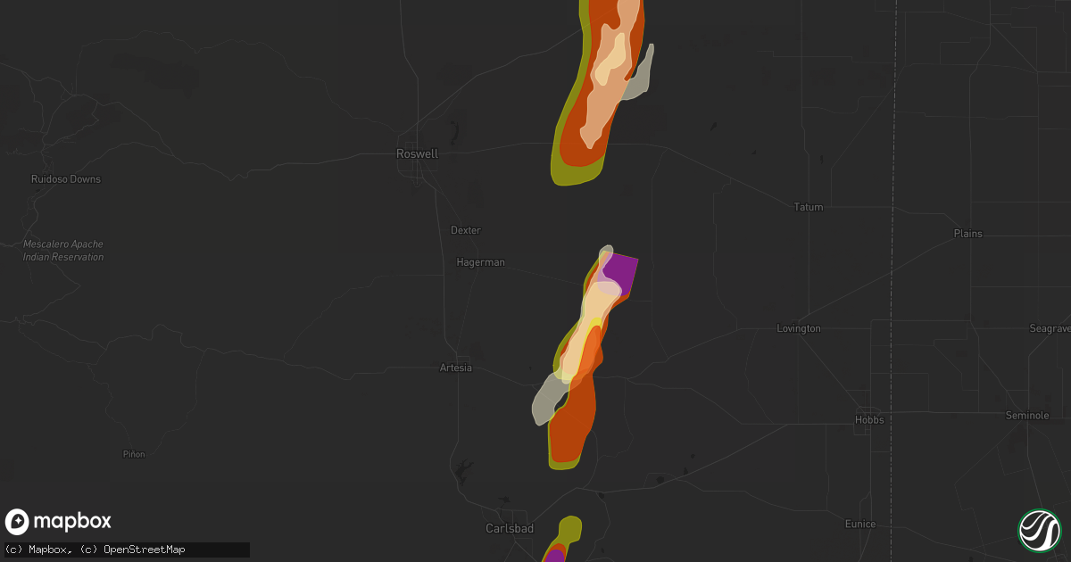 Hail map in Hagerman, NM on November 1, 2024