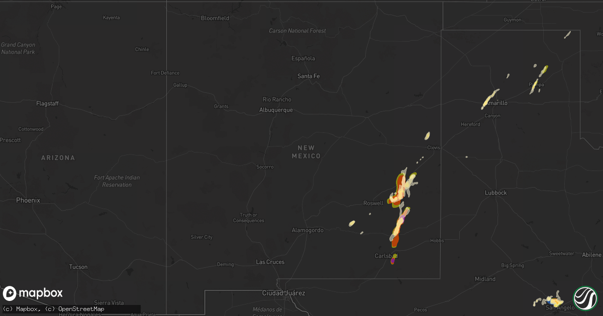 Hail map in New Mexico on November 1, 2024