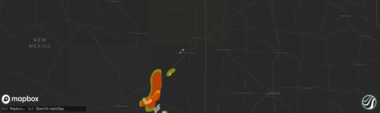 Hail map in Portales, NM on November 1, 2024