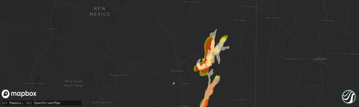 Hail map in Roswell, NM on November 1, 2024