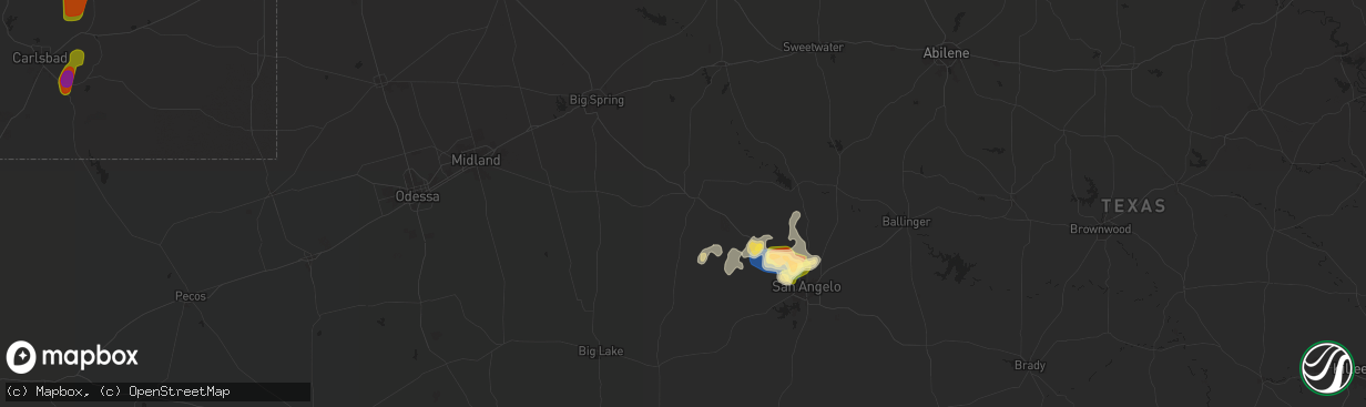 Hail map in Sterling City, TX on November 1, 2024