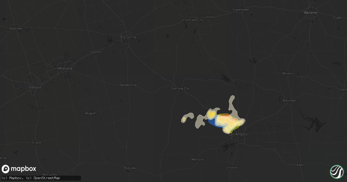 Hail map in Sterling City, TX on November 1, 2024