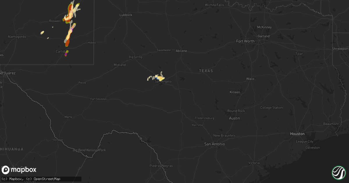 Hail map in Texas on November 1, 2024