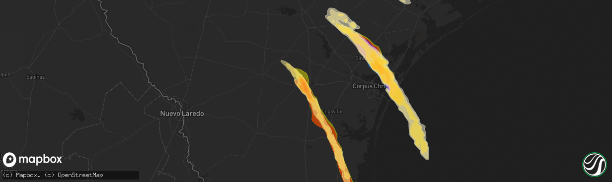 Hail map in Alice, TX on November 1, 2025